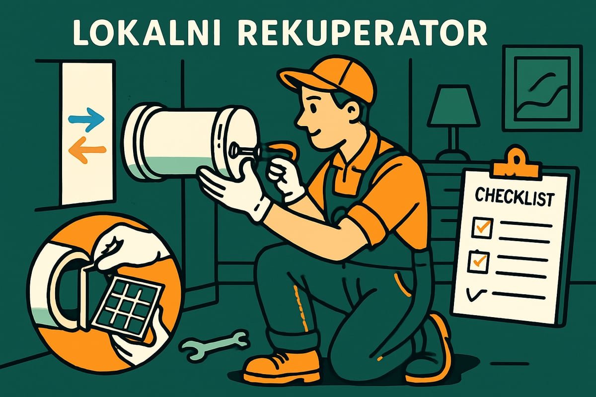 Servis lokalnega rekuperatorja in menjava filtra za čistočo zraka v prostoru.