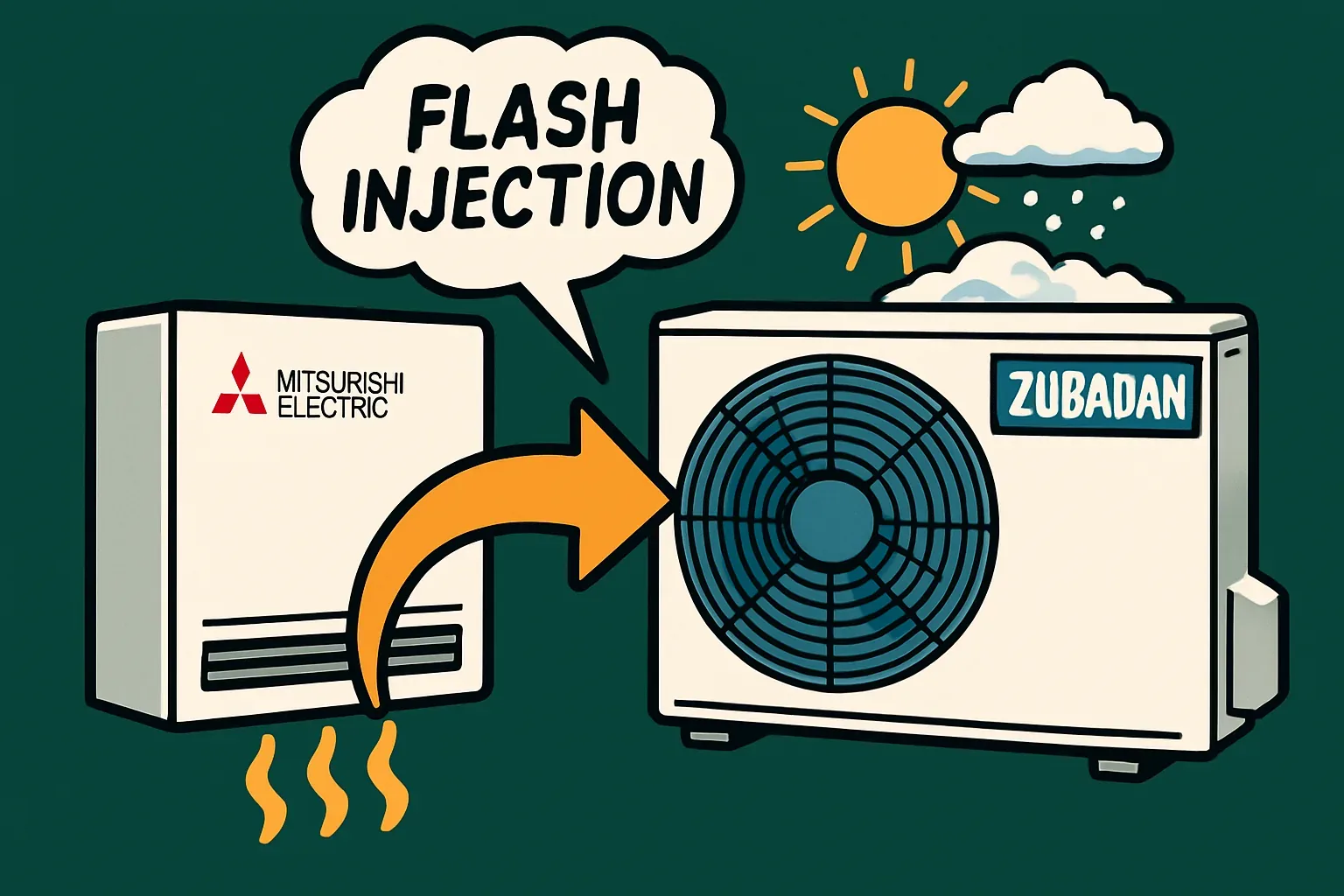 Mitsubishi Electric Zubadan s tehnologijo Flash Injection za ogrevanje v mrazu