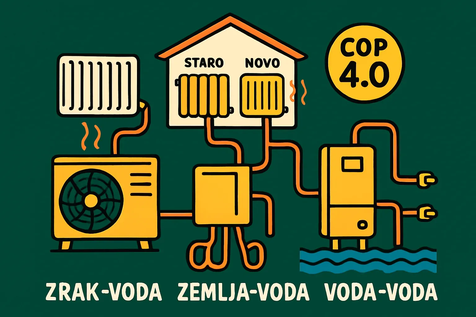 Toplotna črpalka za radiatorsko ogrevanje: sistemi zrak-voda, zemlja-voda, voda-voda za staro in novo hišo