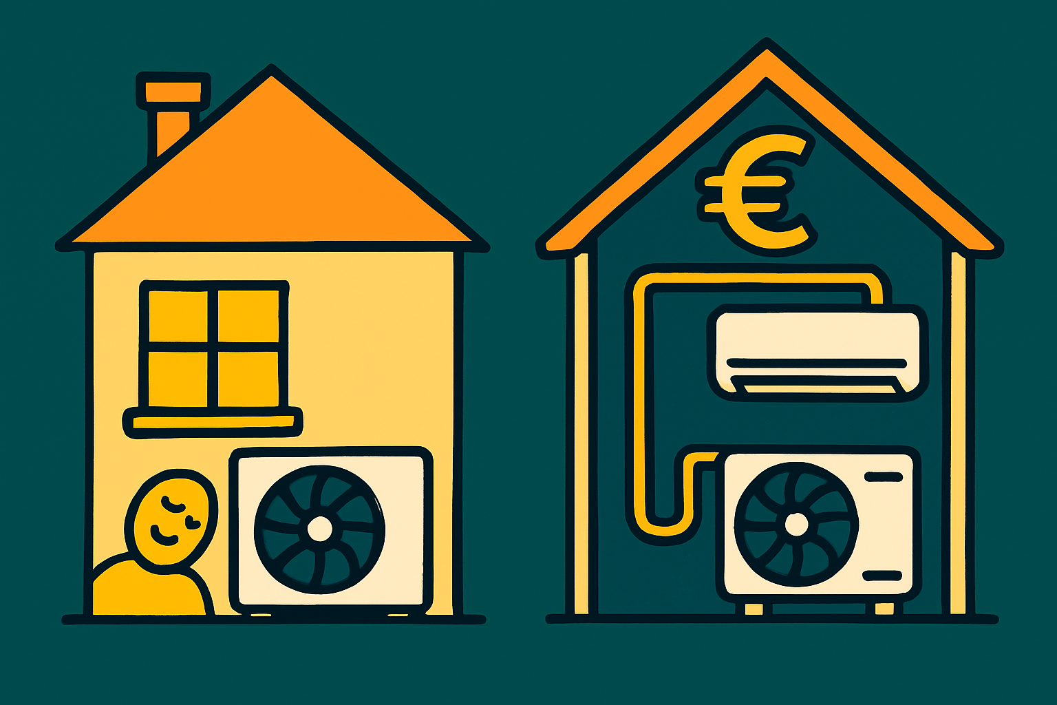 Toplotna črpalka monoblok v hiši za udobno ogrevanje in nizke stroške energije